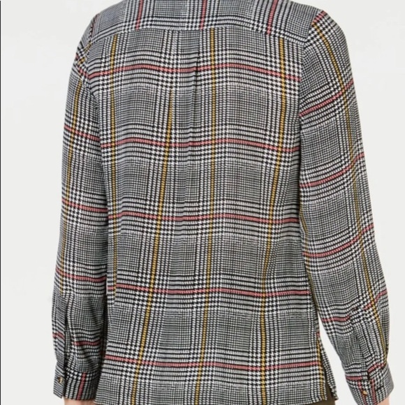 Charter Club Black Houndstooth Button Up Blouse - Picture 2 of 7